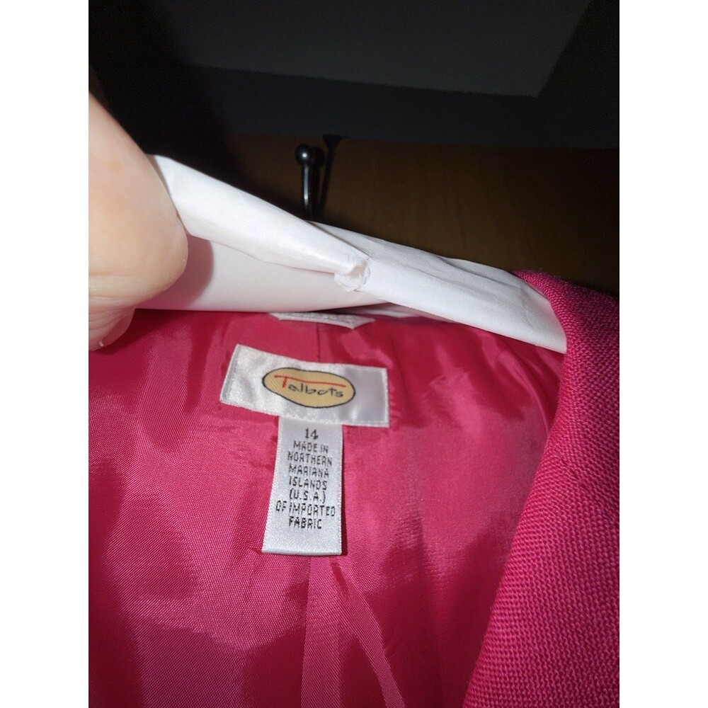 Womens 14 Double Breasted Pink Blazer Gold Crest Buttons Office Business Casual - Picture 6 of 8